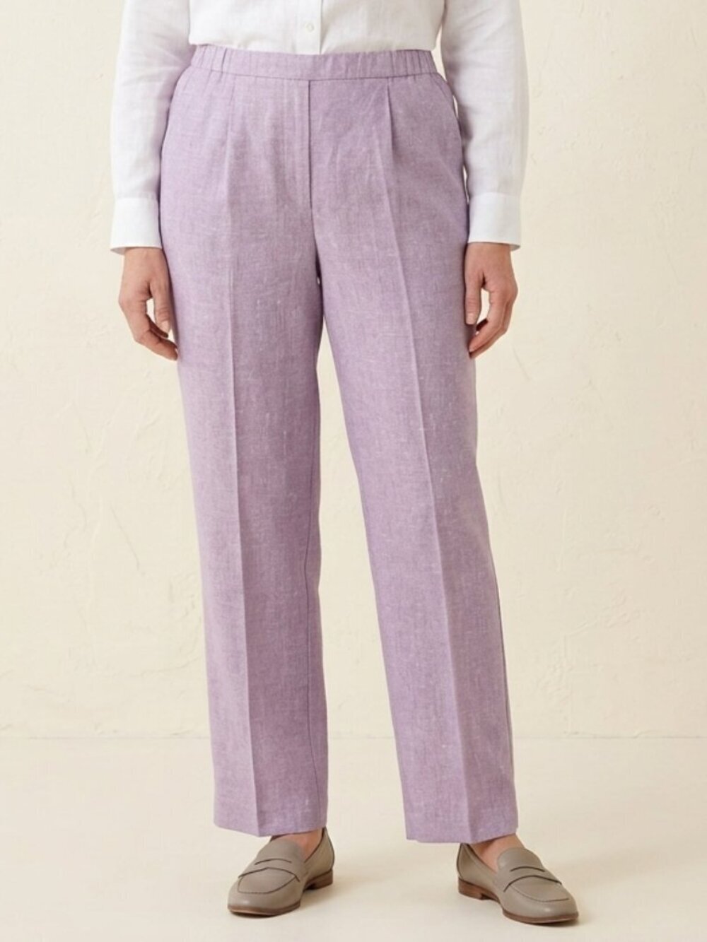 Alfred Dunner Elastic Waist Purple 18W Proportioned Dress Pants